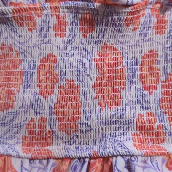 JANIE AND JACK FLORAL SMOCKED BACK 2-PIECE SWIMSUIT - Picture 5 of 12